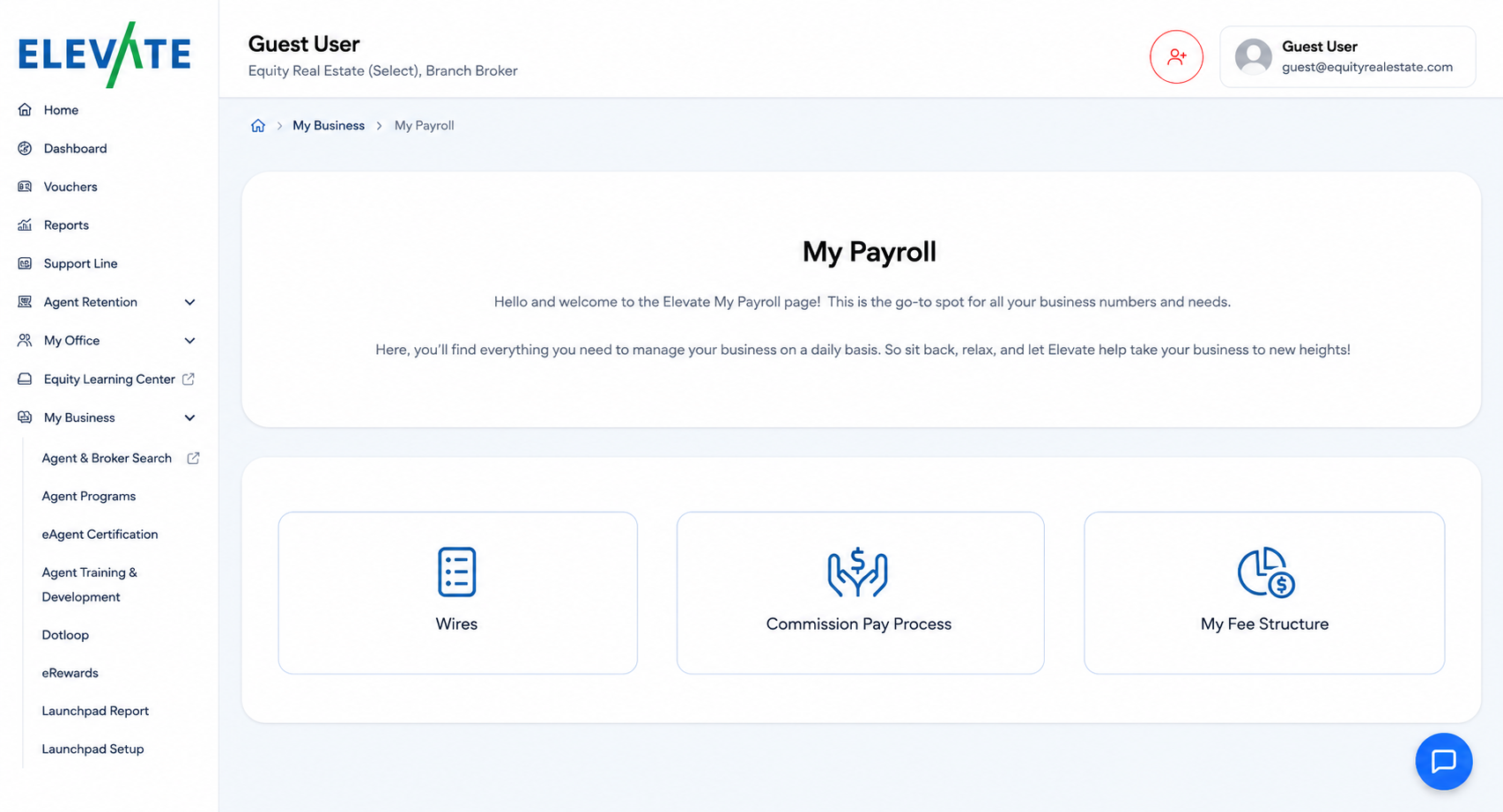 Equity Elevate payroll and commission management tools